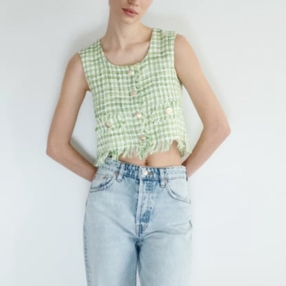 Zara Tops - ZARA Tweed vest Top. Large